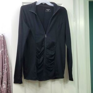 Maternity black athletic zip up jacket
